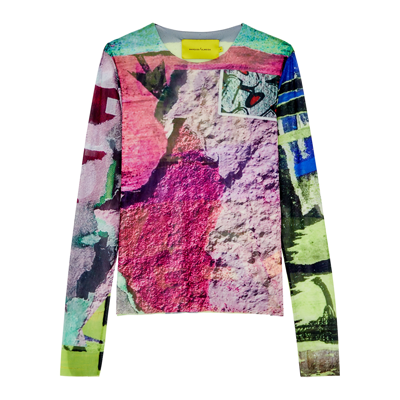 MARQUES' ALMEIDA MARQUES' ALMEIDA PRINTED MESH TOP