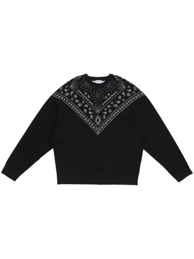 MARCELO BURLON COUNTY OF MILAN BANDANA-PRINT CREW-NECK JUMPER