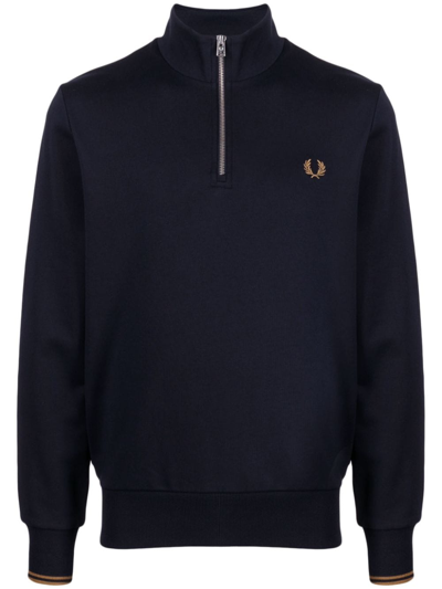 FRED PERRY LOGO-EMBROIDERED COTTON SWEATSHIRT