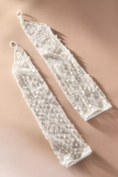 BHLDN LENA FINGERLESS SEQUIN OPERA GLOVES