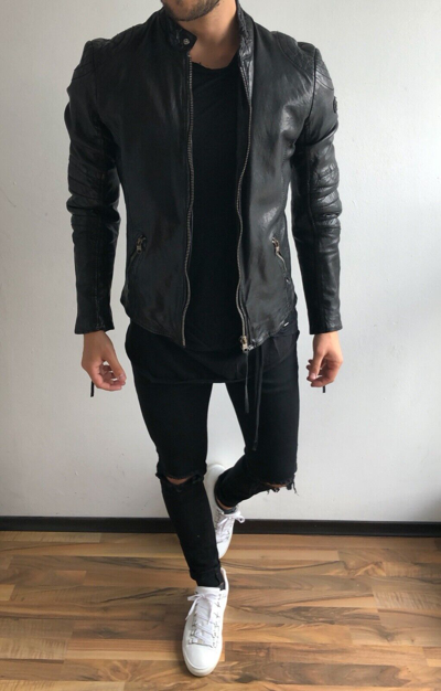 TIGHA NEU TIGHA LEDERJACKE TEO PADDY GR. S M L XL XXL SCHWARZ STONE GREY 399€ YPS