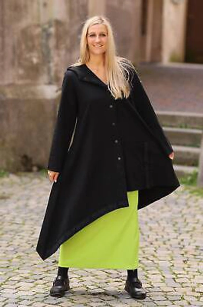 PHILOMENA CHRIST PHILOMENA CHRIST - STYLISCHER LAGENLOOK MANTEL GR 44 46 48 50 52 54 - SCHWARZ