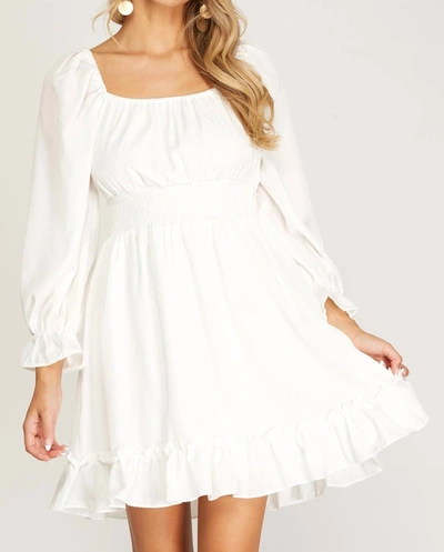 SHE + SKY TIERED MINI DRESS IN OFF WHITE