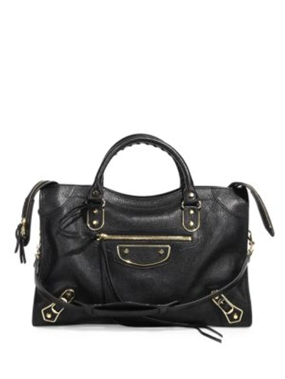 BALENCIAGA Metallic Edge City Leather Shoulder Bag