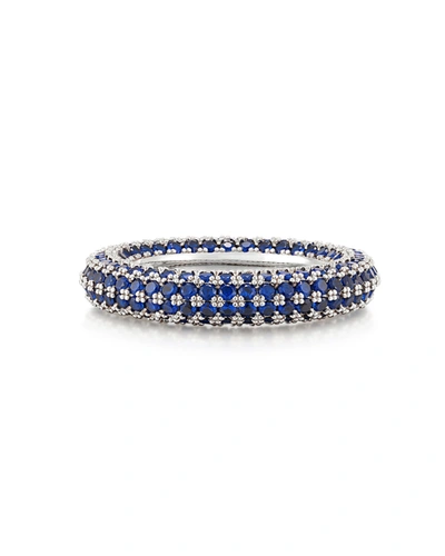 LUV AJ PAVE AMALFI RING- BLUE SAPPHIRE- SILVER