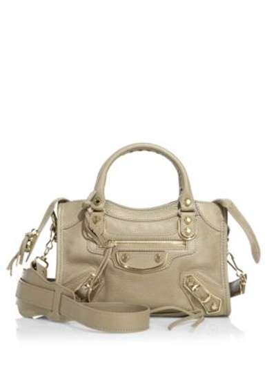 BALENCIAGA Metallic Edge Mini City Leather Satchel
