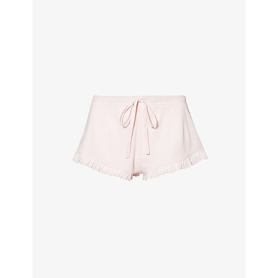 SKIN RAFFAELA RUFFLED-TRIM COTTON-JERSEY SHORTS