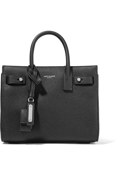 SAINT LAURENT SAC DE JOUR NANO TEXTURED-LEATHER TOTE