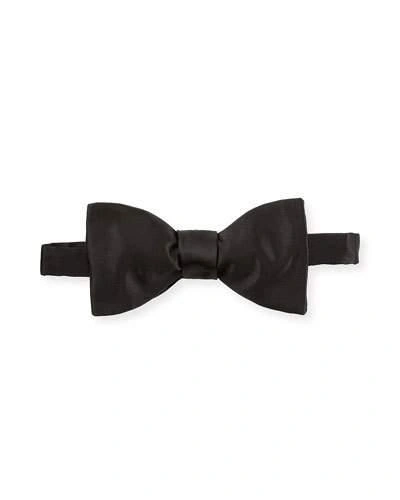 ETON BLACK SILK SATIN SELF TIED BOW TIE