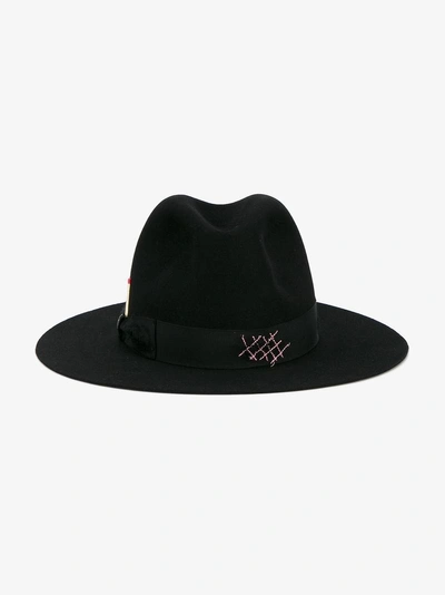 NICK FOUQUET BORSALINO FEDORA HAT WITH BLACK GROSGRAIN RIBBON