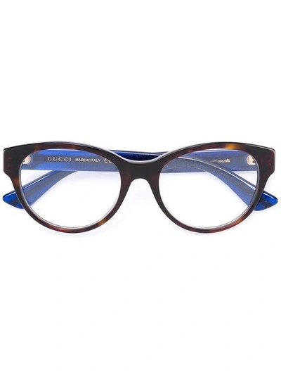 GUCCI INTERLOCKING GG OVAL-FRAME GLASSES
