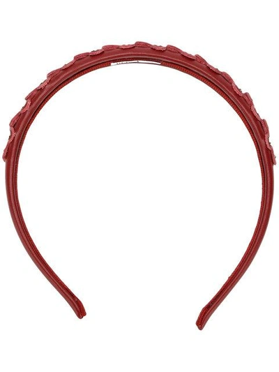 RED VALENTINO STUDDED FLOWER HAIRBAND