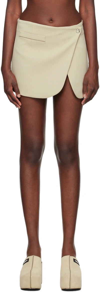 COPERNI BEIGE WRAP MINISKIRT