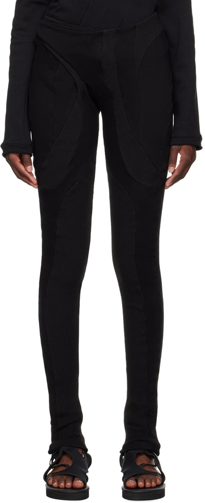 OTTOLINGER BLACK DECONSTRUCTED TROUSERS