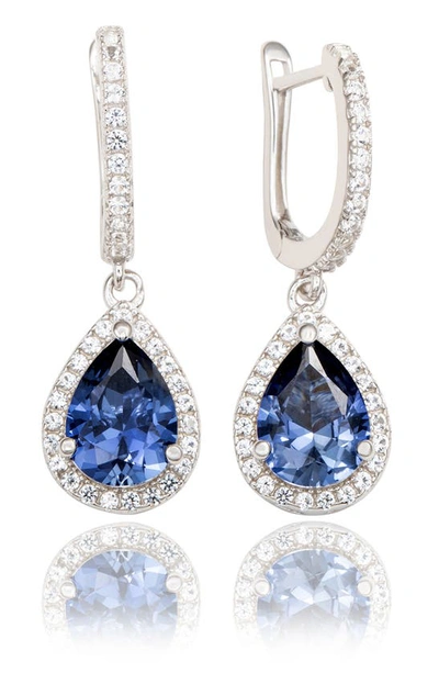 SUZY LEVIAN STERLING SILVER SAPPHIRE DROP EARRINGS