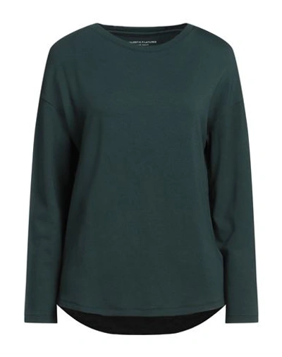 MAJESTIC MAJESTIC FILATURES WOMAN SWEATSHIRT DARK GREEN SIZE 1 VISCOSE, ELASTANE