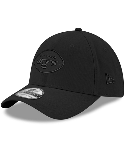 NEW ERA MEN'S NEW ERA NEW YORK JETS BLACK ON BLACK 39THIRTY FLEX HAT