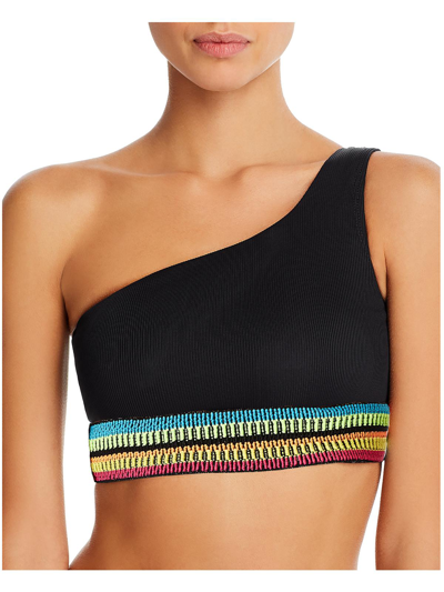 PEIXOTO ZONI WOMENS METALLIC ONE SHOULDER BIKINI SWIM TOP