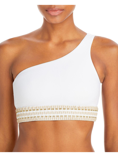 PEIXOTO ZONI WOMENS ONE SHOULDER CROP BIKINI SWIM TOP