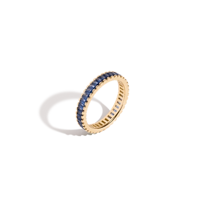 AURATE NEW YORK AURATE NEW YORK LAB GROWN BLUE SAPPHIRE BAGUETTE ETERNITY RING