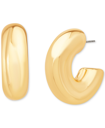 KENSIE GOLD-TONE CHUNKY MEDIUM HOOP EARRINGS, 1.2"