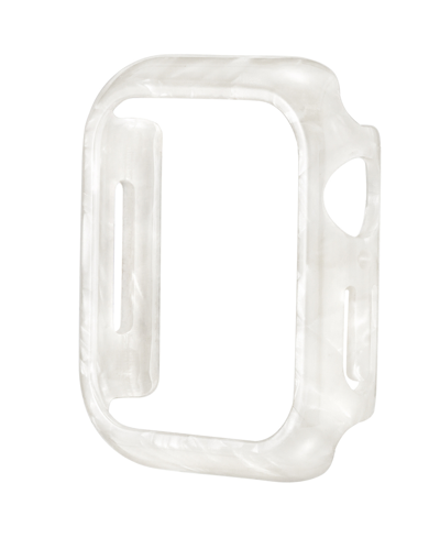 ANNE KLEIN WOMEN'S MARBLEIZED IVORY ACETATE PROTECTIVE CASE DESIGNED FOR APPLE WATCH 44MM