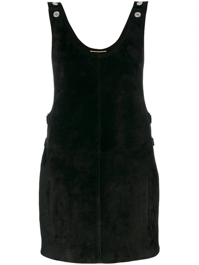chinese dress ladies Washed-Black Denim Dungaree Midi-Dress main image 0