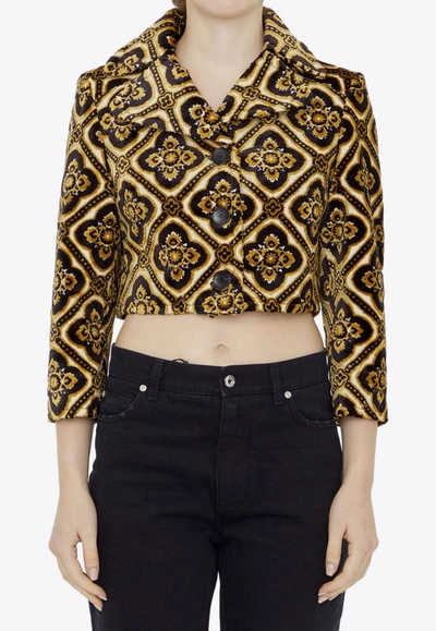 ETRO CROPPED VELVET BLAZER