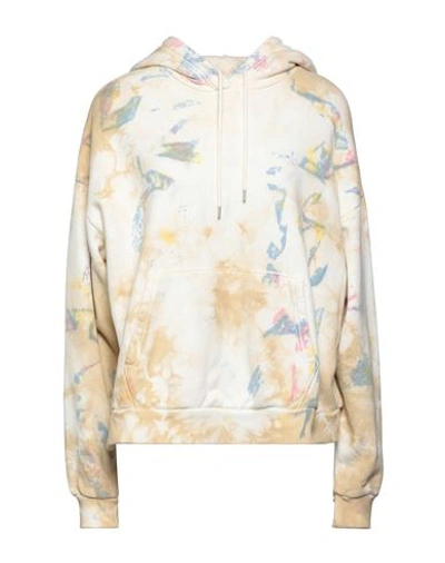 JOHN ELLIOTT JOHN ELLIOTT WOMAN SWEATSHIRT IVORY SIZE 3 COTTON, POLYURETHANE