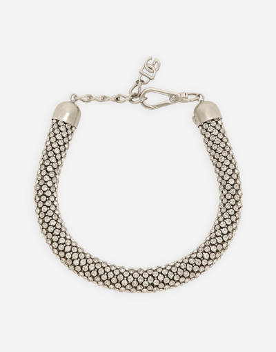 DOLCE & GABBANA TUBULAR CHOKER WITH RHINESTONES