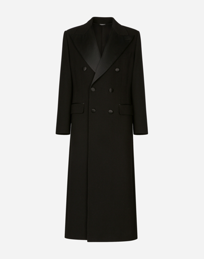 DOLCE & GABBANA DOUBLE-BREASTED STRETCH WOOL CREPE COAT