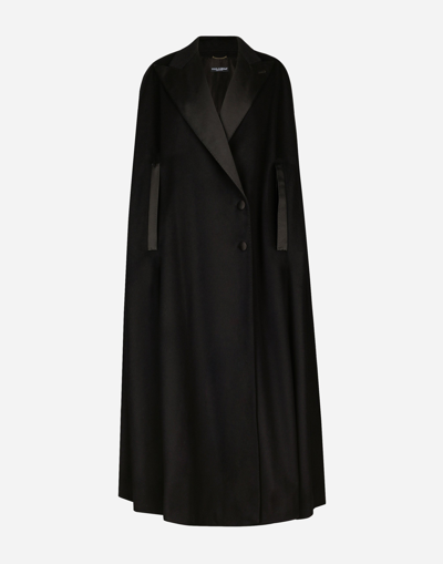 DOLCE & GABBANA SINGLE-BREASTED WOOL AND CASHMERE CAPE