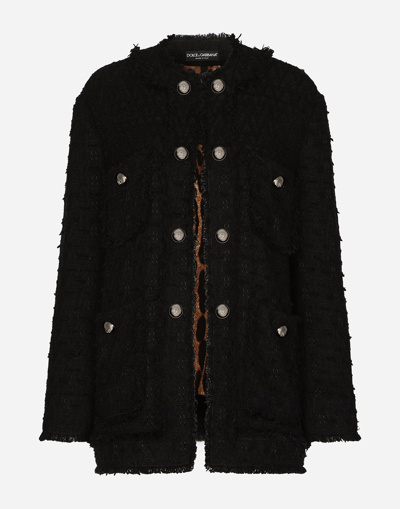 DOLCE & GABBANA SINGLE-BREASTED RUSH-STITCH JACKET