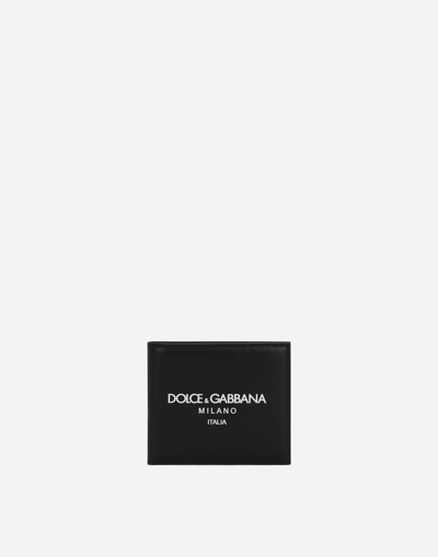 DOLCE & GABBANA CALFSKIN BIFOLD WALLET WITH LOGO