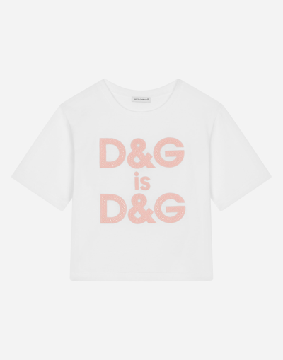DOLCE & GABBANA JERSEY T-SHIRT WITH LOGO EMBROIDERY
