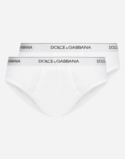 DOLCE & GABBANA BI-PACK MID BRIEFS IN STRETCH COTTON