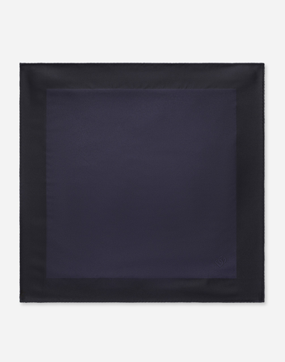 DOLCE & GABBANA SILK POCKET SQUARE WITH DG LOGO EMBROIDERY