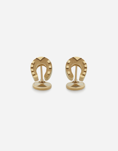 DOLCE & GABBANA GOOD LUCK CUFFLINKS IN YELLOW GOLD