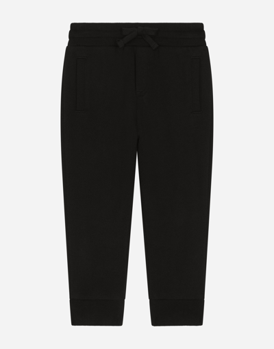 DOLCE & GABBANA JERSEY JOGGING PANTS WITH LOGO TAG