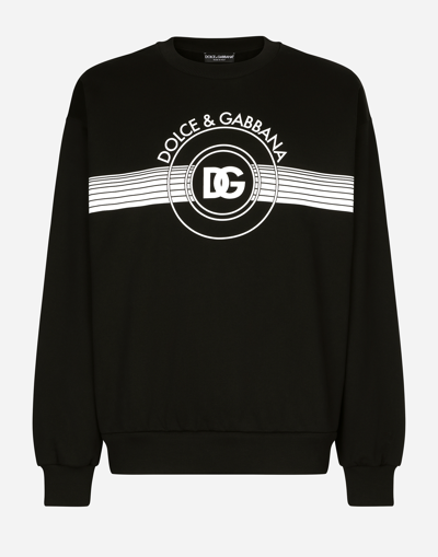 DOLCE & GABBANA JERSEY SWEATSHIRT WITH DG LOGO PRINT