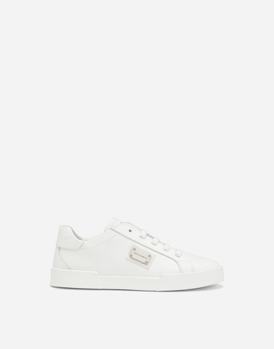 DOLCE & GABBANA CALFSKIN PORTOFINO VINTAGE SNEAKERS