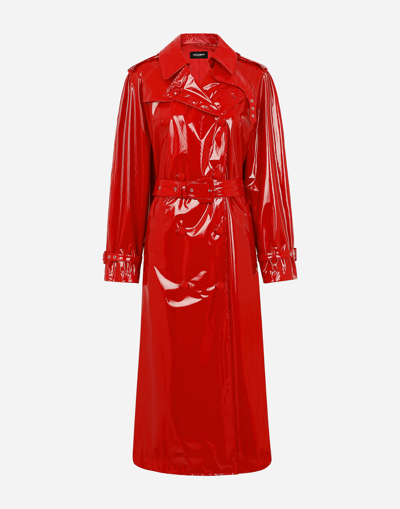 DOLCE & GABBANA PATENT LEATHER TRENCH COAT