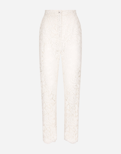 DOLCE & GABBANA BRANDED STRETCH LACE PANTS