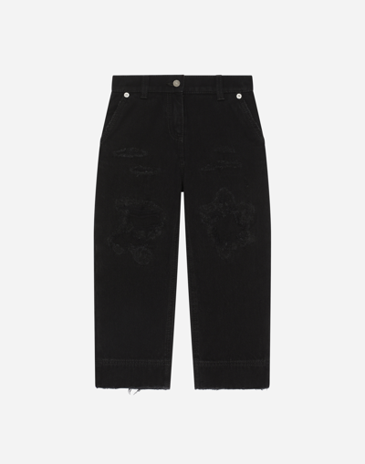 DOLCE & GABBANA DENIM JEANS WITH ABRASIONS