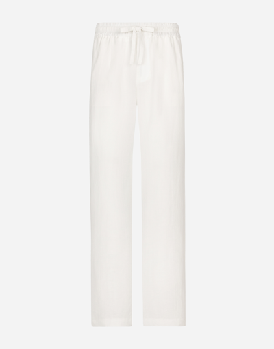 DOLCE & GABBANA LINEN-BLEND JOGGING PANTS
