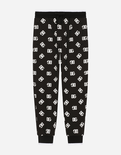 DOLCE & GABBANA JERSEY JOGGING PANTS WITH DG LOGO PRINT