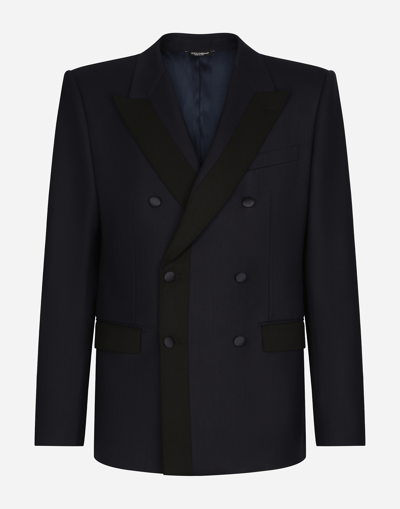 DOLCE & GABBANA DOUBLE-BREASTED STRETCH WOOL SICILIA-FIT JACKET
