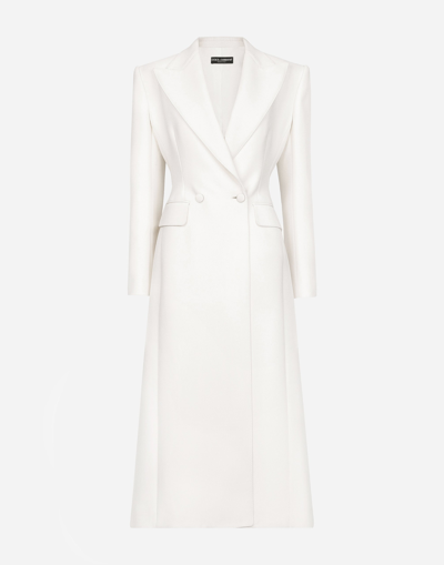 DOLCE & GABBANA LONG DOUBLE-BREASTED WOOL CADY COAT