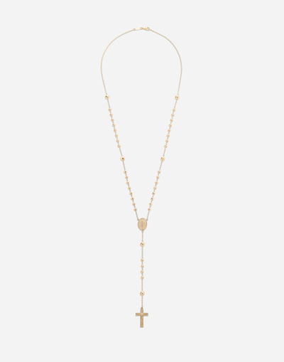DOLCE & GABBANA TRADITION YELLOW GOLD ROSARY NECKLACE
