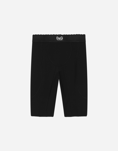 DOLCE & GABBANA TECHNICAL JERSEY CYCLING SHORTS WITH D&G LABEL